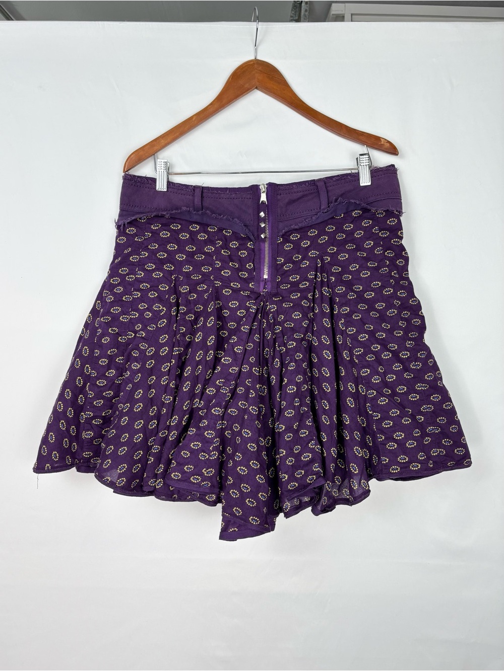 Vintage Y2K Marithe Francois Girbaud Skirt Denim Purple Mini Size 12